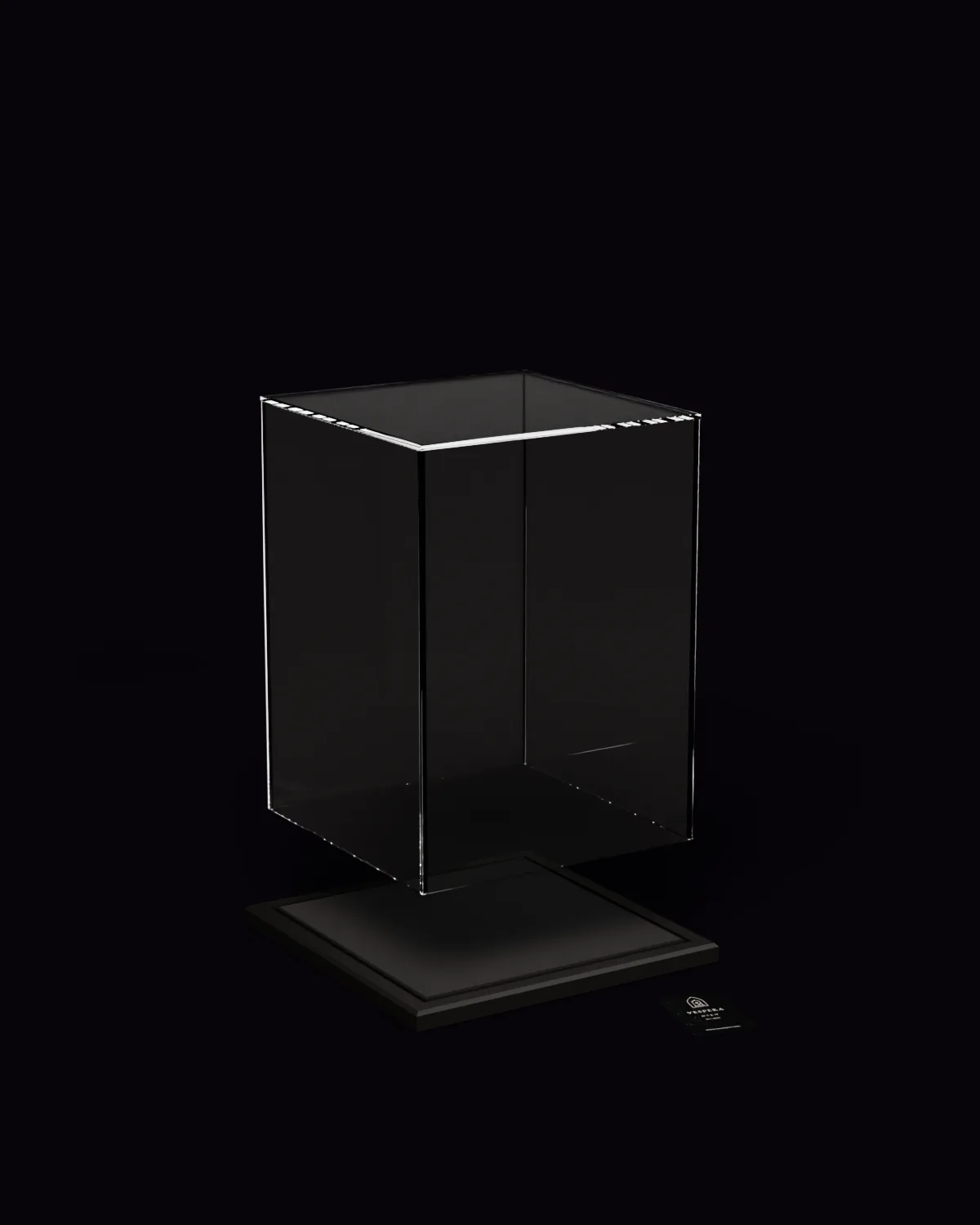 The glass lid lowering toward the groove